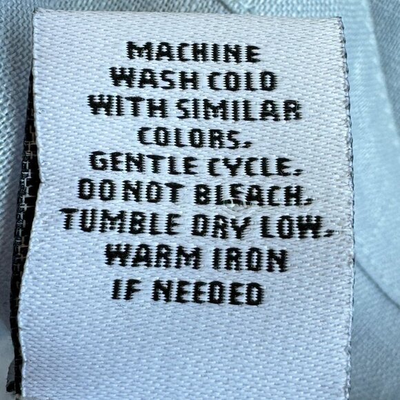 Peck & Peck Linen Tunic Button Down has Side Slits with Ties Robin Egg Blue Med - Picture 6 of 6